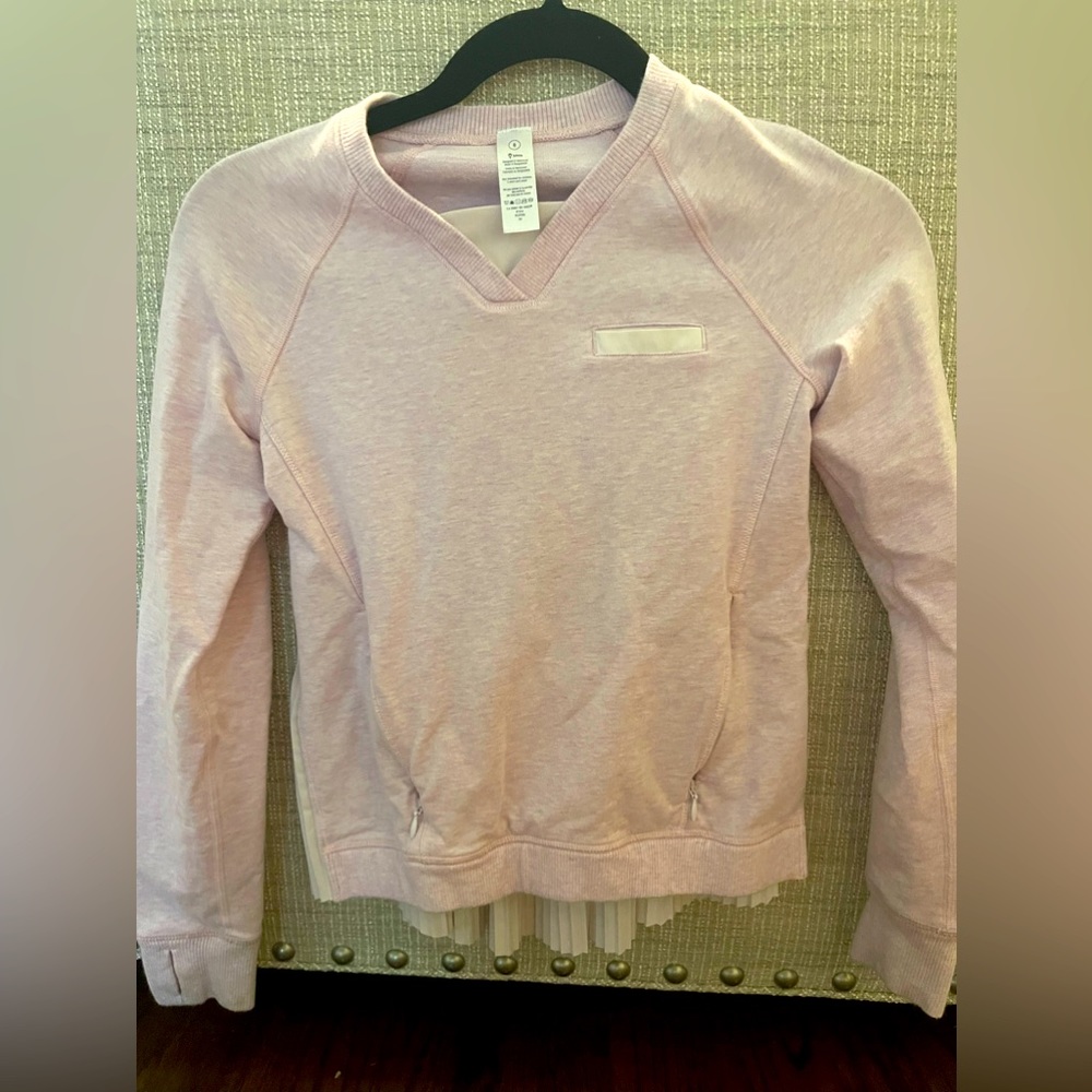Ivivva size 8 long sleeve Don’t Skip A Beat  shirt- pale pink two tone